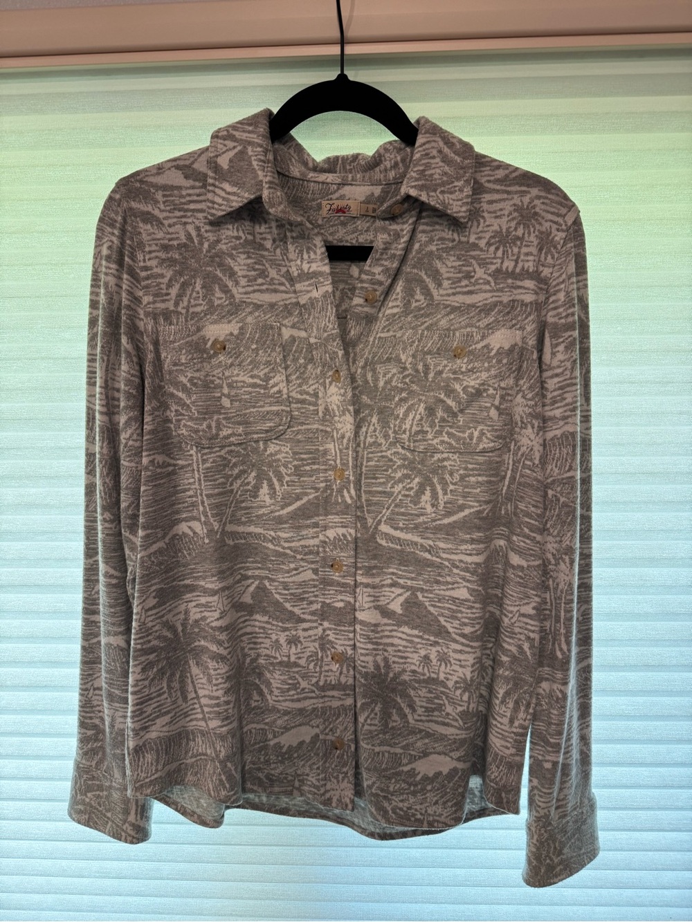 Faherty Gray Tropical-Print Legend Button-Down Shirt